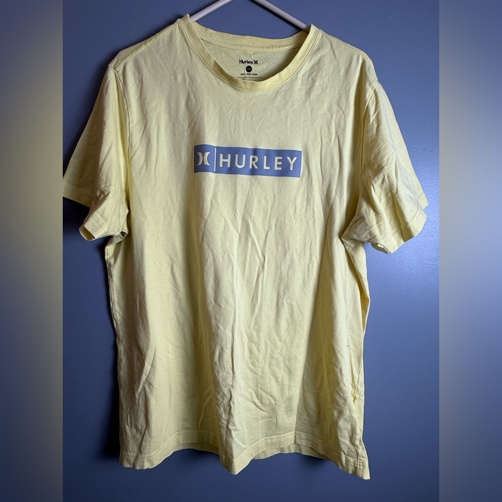 Hurley Men's Sz L Yellow S/S Tee Shirt 22" PTP